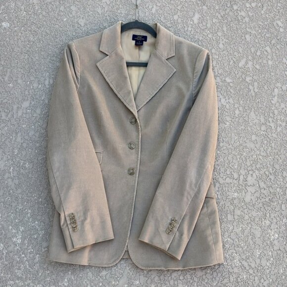 Brooks Brothers 346 Stretch Corduroy Blazer Women’s Size 10 Beige Cotton - Picture 8 of 10